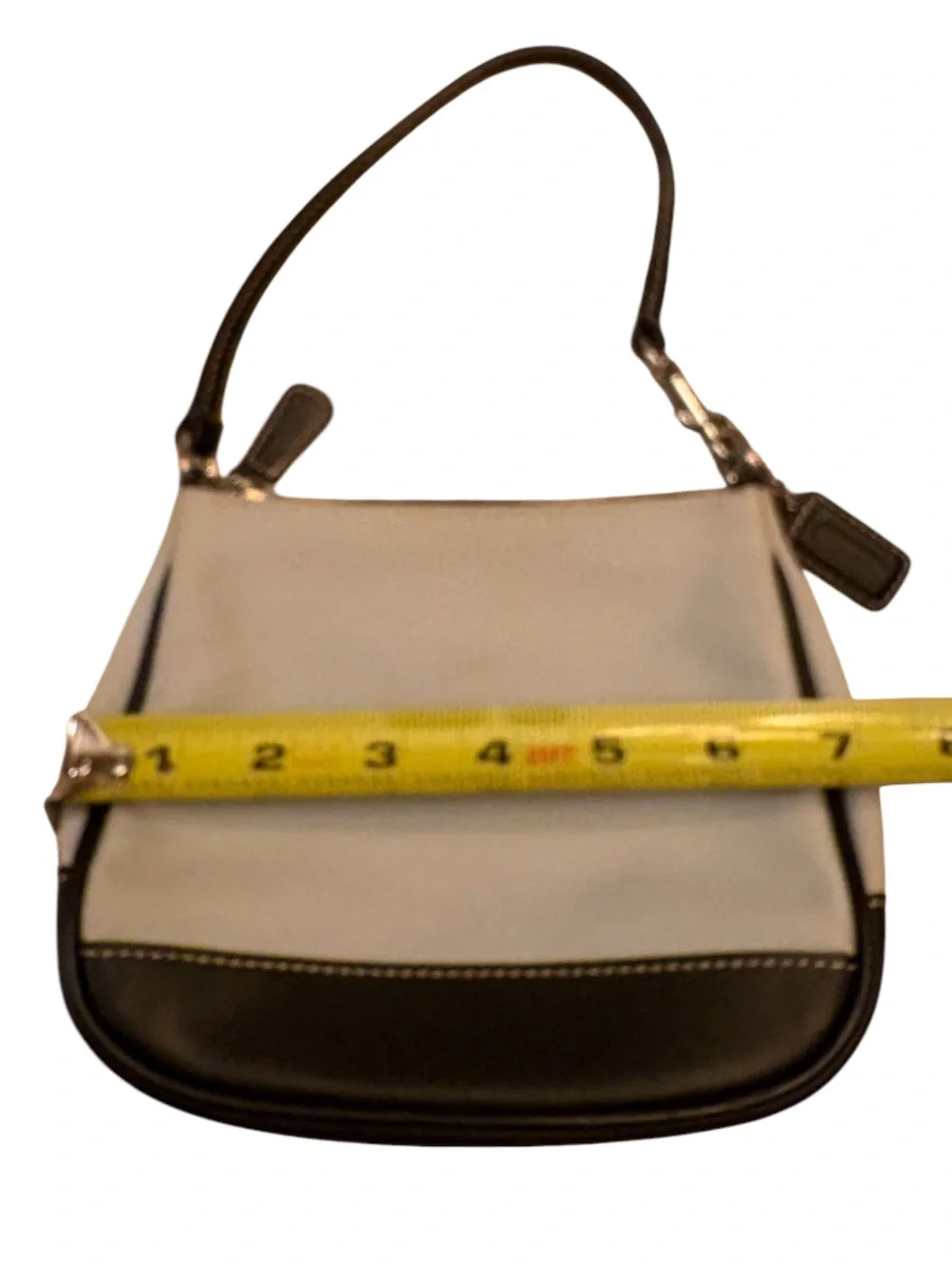 Y2K COACH HAMPTONS DEMI POUCH BAG MINI POUCHETTE PURSE LIGHT BLUE/BLACK L0J-7704